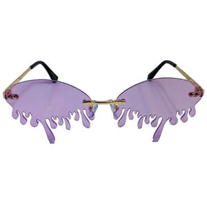 6071 | Purple Rimless Drip Novelty Sunglasses